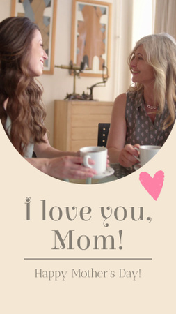 Feliz dia das mães saudação com amor Instagram Video Story Modelo de Design