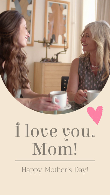 Ontwerpsjabloon van Instagram Video Story van Happy Mother's Day Greeting With Love
