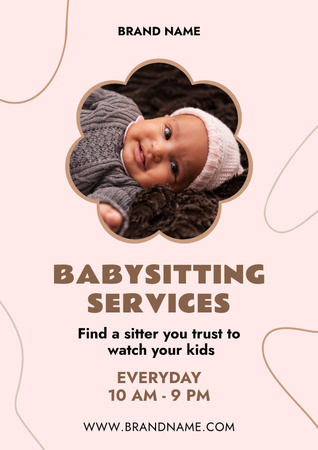 Ontwerpsjabloon van Poster van Babysitting Services Offer