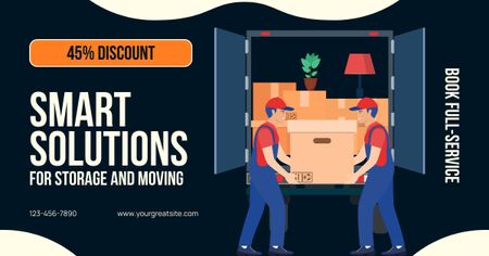 Ad of Smart Solutions for Storage and Moving Facebook AD Design Template
