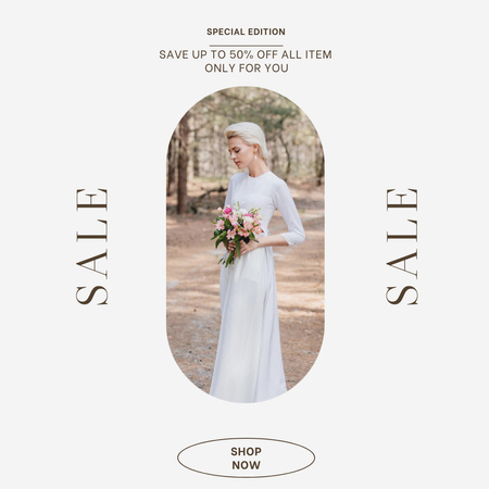 Wedding Dresses Discount Offer Instagram Tasarım Şablonu