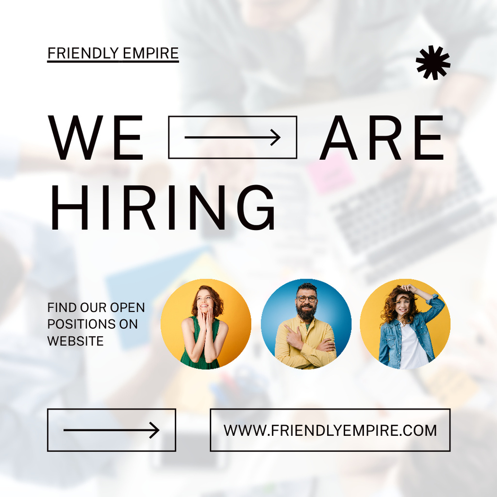 We are Hiring Multiple People for Several Positions Instagram Design Template