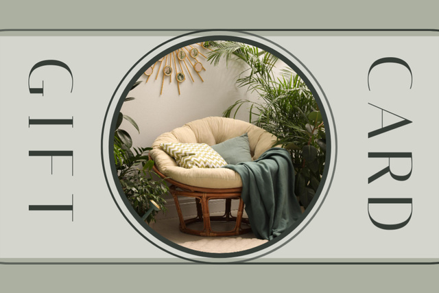 Designvorlage Home Interior Items Green für Gift Certificate