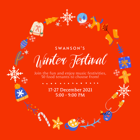 Winter Festival Announcement Instagram Design Template