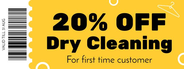 Discount on Dry Cleaning for First Customer Coupon Design Template