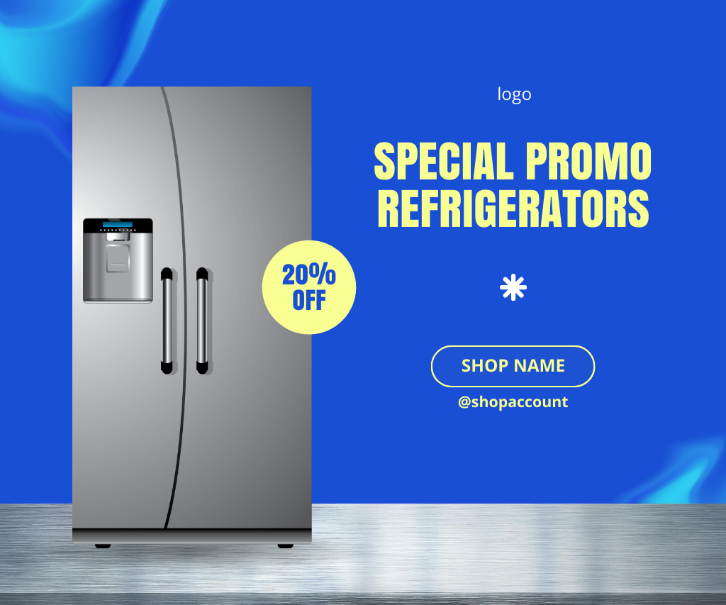 Refrigerator Special Promotion Discount Large Rectangle Design Template