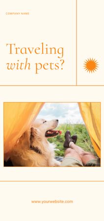 Golden Retriever Dog in Tent Flyer DIN Large Design Template