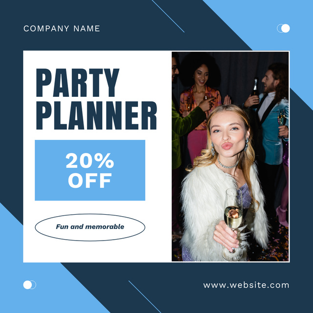 Ontwerpsjabloon van Instagram van Party Planner Services Ad for Young People