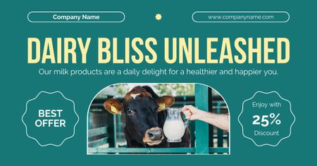 Best Offer of Cow's Milk Facebook AD Design Template