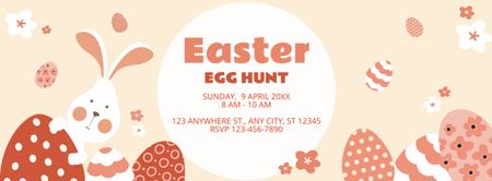 Ontwerpsjabloon van Facebook cover van Easter Egg Hunt Announcement