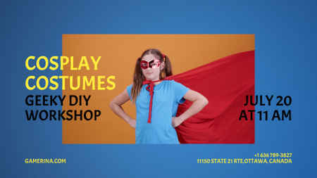 Cosplay Costumes Workshop Announcement Full HD video Design Template