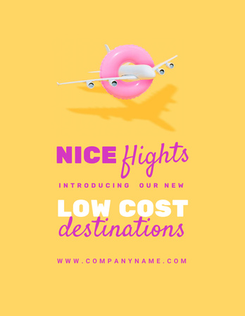Low Cost Flights and Tours Poster 8.5x11in Design Template