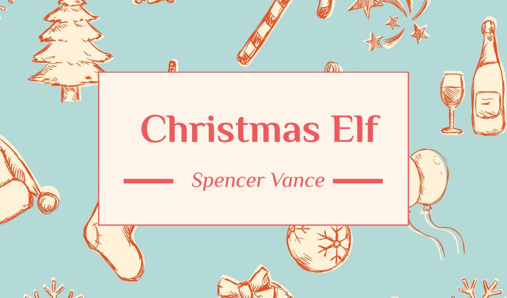 Christmas Elf Service Offer on Holiday Business card Tasarım Şablonu