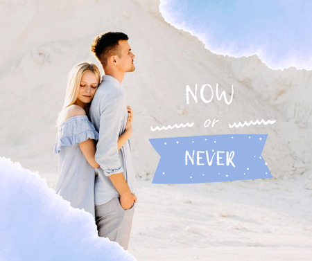 Loving Couple Hugging Facebook Design Template