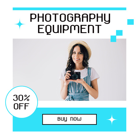 Photography Equipment Discount Sale Offer Instagram Design Template