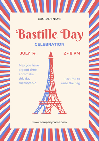Plantilla de diseño de Bastille Day Celebration Announcement Poster 28x40in 