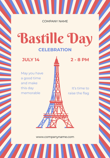 Modèle de visuel Bastille Day Celebration Announcement - Poster 28x40in