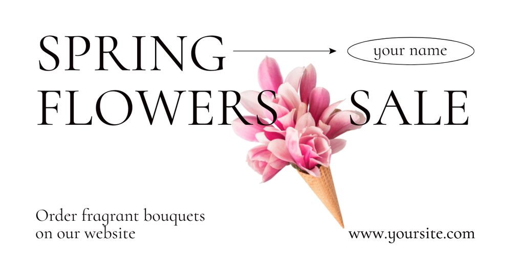 Seasonal Flowers And Bouquets Sale Offer Facebook ADデザインテンプレート