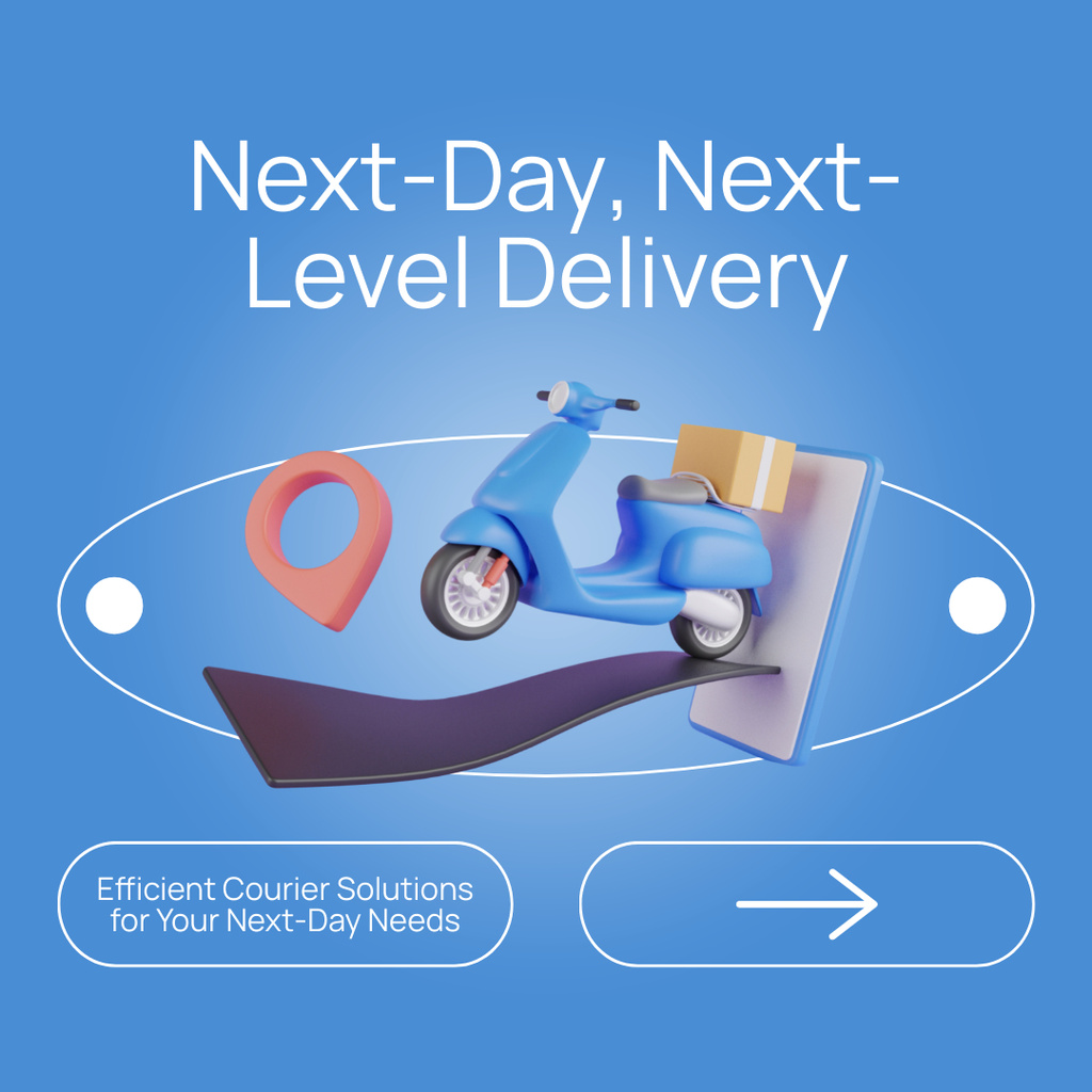 Ontwerpsjabloon van Instagram van Next-Day Delivery Services