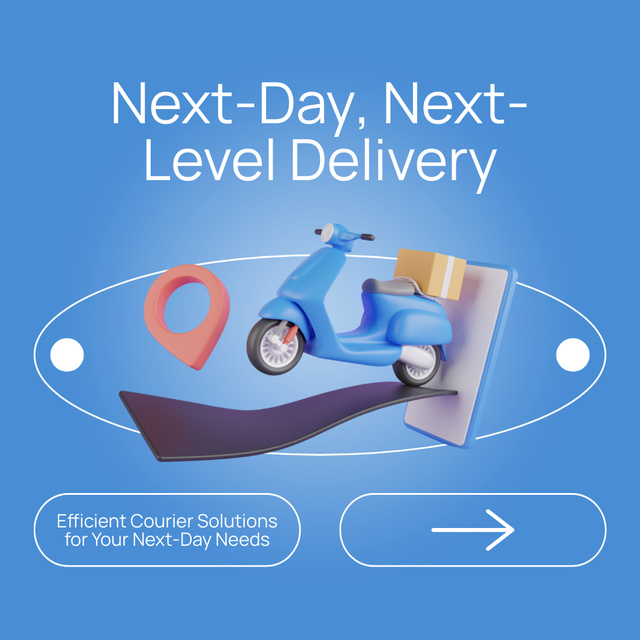 Ontwerpsjabloon van Instagram van Next-Day Delivery Services