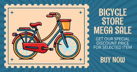 自転車店のメガセール Facebook ADデザインテンプレート