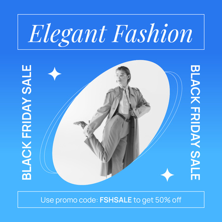 Designvorlage Black Friday-Verkauf eleganter Modeartikel für Instagram AD