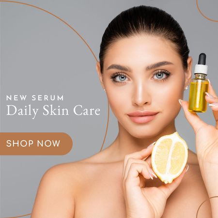 New Serum For Daily Skin Care Instagram Design Template