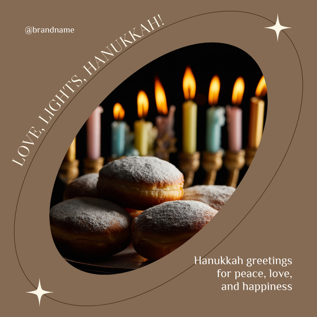 Ontwerpsjabloon van Instagram van Have a Wonderful Hanukkah Time With Candlelight