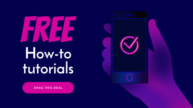 Tutorials blog ad with hand holding Phone Full HD video Design Template