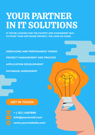 IT Solutions Services Offer Poster Design Template