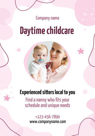Babysitting Services Offer Poster 28x40in Modelo de Design