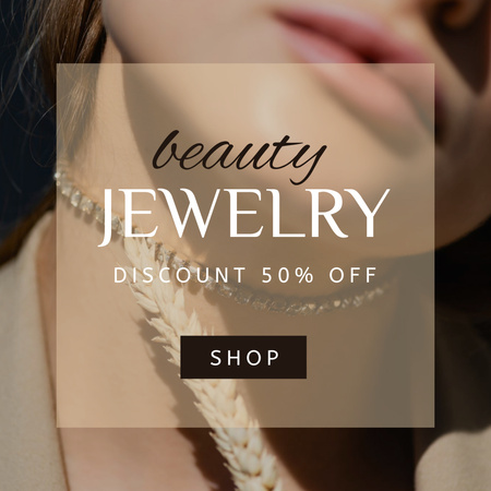 Fashionable Female Jewelry Sale Ad Instagram Πρότυπο σχεδίασης