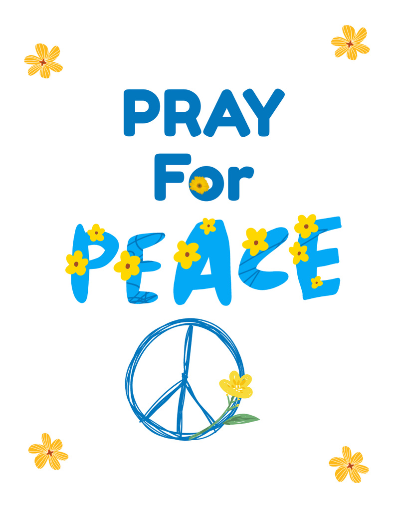 Plantilla de diseño de Pray for Peace in Ukraine  T-Shirt 