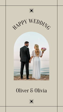 チューリップの花束と結婚式の招待状 Instagram Storyデザインテンプレート
