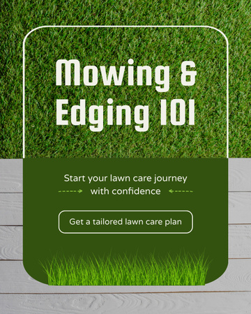 Basics of Professional Lawn Mowing And Edging Instagram Post Vertical Design Template