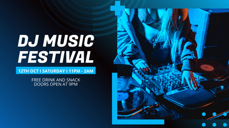 Music Festival Announcement with Dj Youtube Thumbnail Design Template