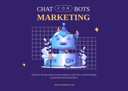 Online Chatbot Services Poster B2 Horizontal Šablona návrhu