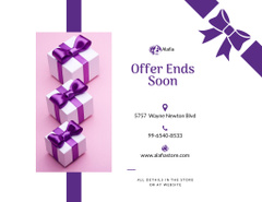 Gift for Pregnant Offer with Purple Present Boxes