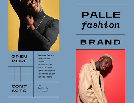 Platilla de diseño Fashion Ad with Men in Stylish Outfits Brochure 8.5x11in Bi-fold