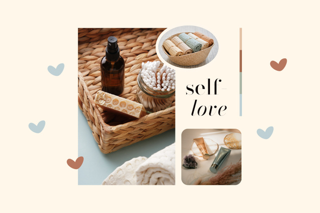 Designvorlage Skincare Ad with Cosmetic Products für Mood Board