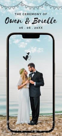 Ontwerpsjabloon van Snapchat Moment Filter van Mooie huwelijksceremonie aan de oever van de vijver