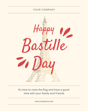 Happy Bastille Day Poster 16x20in Design Template