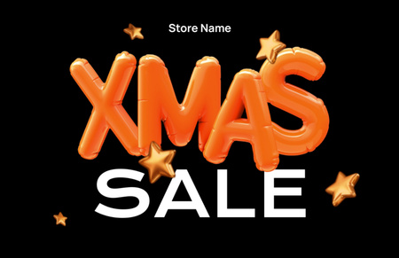 Xmas Discount Sale Offer Flyer 5.5x8.5in Horizontal Design Template