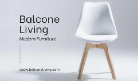 Furniture Offer with Stylish Chair Business card Modelo de Design