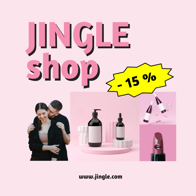 Cosmetic Products Offer on Valentine's Day Instagram Design Template