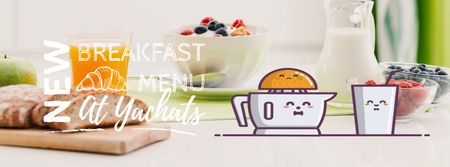 Plantilla de diseño de Breakfast Menu Promotion Citrus Juicer with Glass Facebook Video cover 