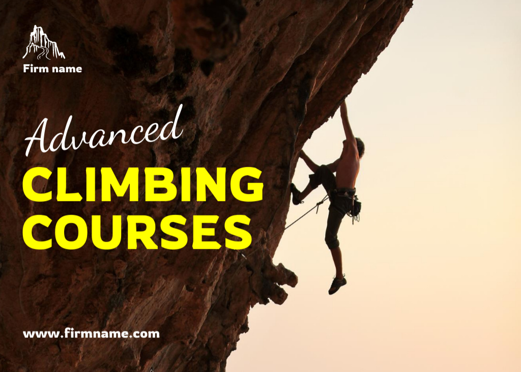 Affordable Climbing Classes With Scenic View Postcard 5x7in – шаблон для дизайну