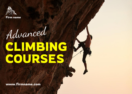 Plantilla de diseño de Climbing Courses Ad Postcard 5x7in 