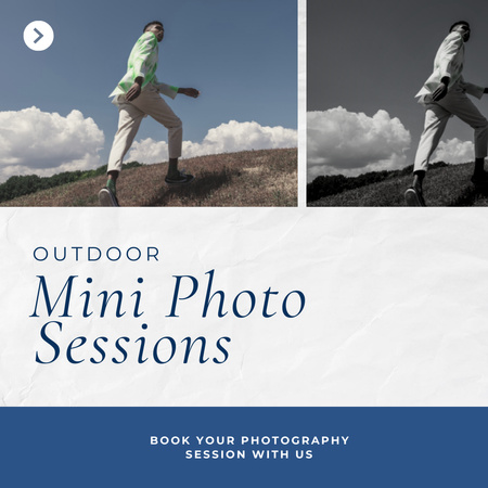 Plantilla de diseño de Mini sesiones de fotos al aire libre Instagram 
