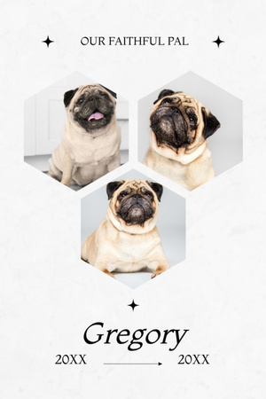 Cute French Bulldog Postcard 4x6in Vertical Design Template